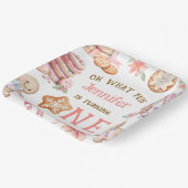 Oh What Fun Gingerbread 1st Birthday Girl Papieren Bordje (Gebogen)