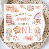 Oh What Fun Gingerbread 1st Birthday Paper Servet
