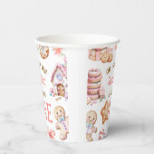 Oh What Fun Gingerbread 1st Birthday Papieren Bekers (Rechts)