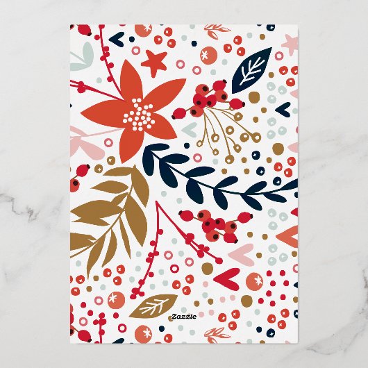 Oh What Fun GOLD Past Kerstwitte foto Folie Feestdagenkaart (Achterkant)