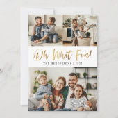 Oh What Fun Gold Typography Kerstfoto Feestdagenkaart (Voorkant)