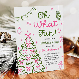 Oh What Fun Hand Drawn Christmas Holiday Party Kaart