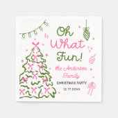 Oh What Fun Hand Drawn Christmas Holiday Party Servet (Voorkant)