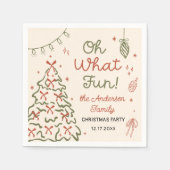 Oh What Fun Hand Drawn Christmas Holiday Party Servet (Voorkant)
