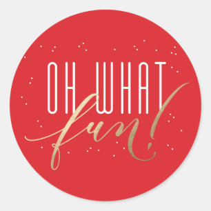 Oh What Fun Holiday Faux Folie Kerst sticker