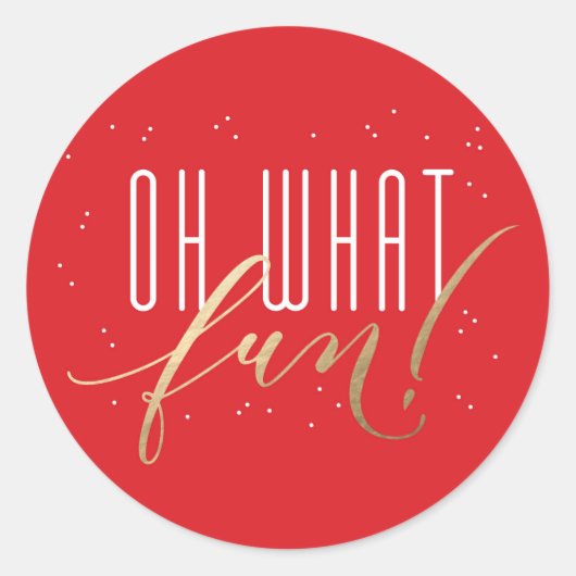Oh What Fun Holiday Faux Folie Kerst sticker (Voorkant)