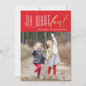 Oh What Fun Holiday Faux Folie Kerstmis Kaart (Voorkant)