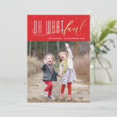 Oh What Fun Holiday Faux Folie Kerstmis Kaart (Staand voorkant)