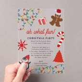 Oh What Fun! Holiday Kids Christmas Party Acryl Uitnodigingen (Insitu (Draagbaar))