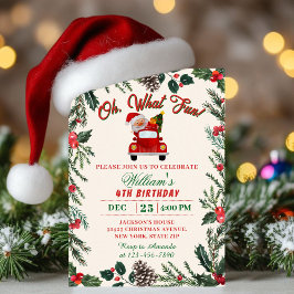 Oh What Fun Holiday Party Christmas Santa Birthday Kaart