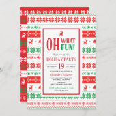 Oh What Fun Holiday Party Feestdagenkaart (Voorkant / Achterkant)