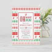 Oh What Fun Holiday Party Feestdagenkaart (Staand voorkant)