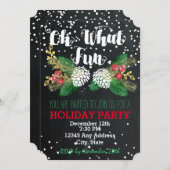 Oh What Fun - Holiday Party Invitation Kaart (Voorkant / Achterkant)