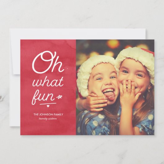 Oh What Fun Holiday Photo Card Feestdagenkaart (Voorkant)