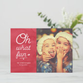 Oh What Fun Holiday Photo Card Feestdagenkaart (Staand voorkant)