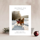 Oh What Fun Horse Sleigh Ride Photo Christmas Card Feestdagenkaart