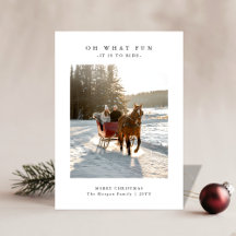 Oh What Fun Horse Sleigh Ride Photo Christmas Card