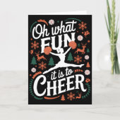 Oh What Fun It Is To Cheer Ugly Cheerleading Xmas Kaart (Voorkant)