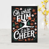Oh What Fun It Is To Cheer Ugly Cheerleading Xmas  Kaart (Gele Bloem)