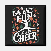 Oh What Fun It Is To Cheer Ugly Cheerleading Xmas  Magneet (Voorkant)