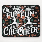 Oh What Fun It Is To Cheer Ugly Cheerleading Xmas Muismat (Voorkant)