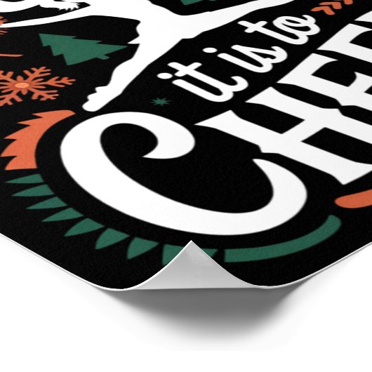 Oh What Fun It Is To Cheer Ugly Cheerleading Xmas Poster (Hoek)