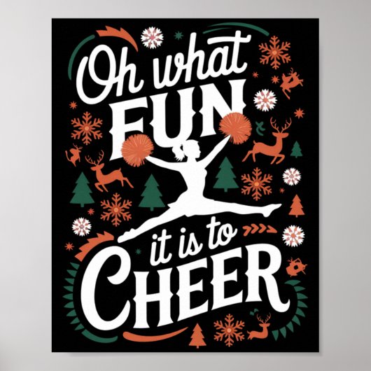 Oh What Fun It Is To Cheer Ugly Cheerleading Xmas Poster (Voorkant)