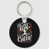 Oh What Fun It Is To Cheer Ugly Cheerleading Xmas Sleutelhanger (Voorkant)
