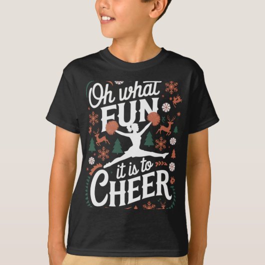 Oh What Fun It Is To Cheer Ugly Cheerleading Xmas  T-shirt (Voorkant)