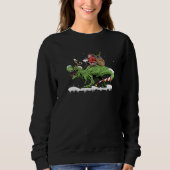 Oh What Fun It Is To Rawr Santa Claus Dinosaur Rid Trui (Voorkant)