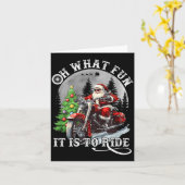 Oh What Fun It Is To Ride Funny Motorcycle Christm Kaart (Gele Bloem)