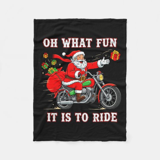 Oh What Fun It Is To Ride Motorcycle Biker Funny S Fleece Deken (Voorkant)