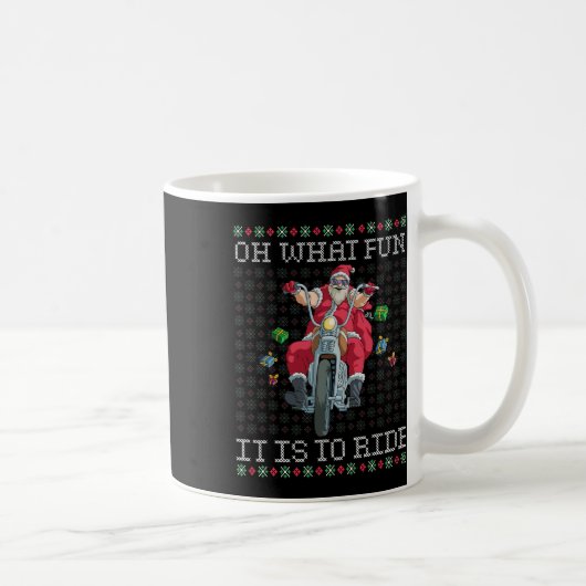 Oh What Fun It Is To Ride Motorcycle Christmas Gif Koffiemok (Rechts)