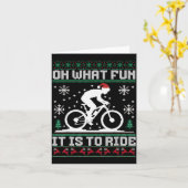 Oh What Fun It Is To Ride Mountain Bike Biker Chri Kaart (Gele Bloem)