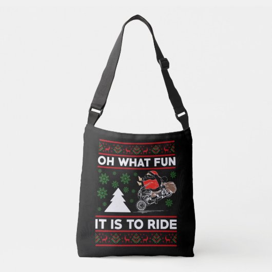 Oh What Fun It Is To Ride Santa Motocross Dirt Bik Crossbody Tas (Voorkant)