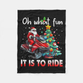 Oh What Fun It Is To Ride Snowmobile Santa Christm Fleece Deken (Voorkant)