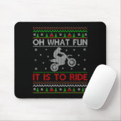 Oh What Fun It Is To Ride Xmas Ugly Motocross Chri Muismat (Met muis)