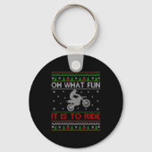 Oh What Fun It Is To Ride Xmas Ugly Motocross Chri Sleutelhanger (Voorkant)