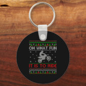 Oh What Fun It Is To Ride Xmas Ugly Motocross Chri Sleutelhanger (Voorkant)