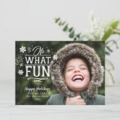 Oh What Fun Kerstfeestay Foto Card Feestdagenkaart (Staand voorkant)