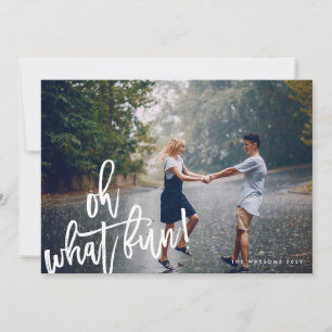 Oh What Fun Kerstfeestay Foto Card Feestdagenkaart