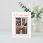 Oh What Fun Kerstfeestay Foto gepersonaliseerd Briefkaart (Staand voorkant)