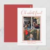 Oh What Fun Kerstfeestay Foto gepersonaliseerd Briefkaart (Voorkant / Achterkant)