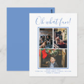 Oh What Fun Kerstfeestay Foto gepersonaliseerd Briefkaart (Voorkant / Achterkant)