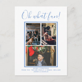 Oh What Fun Kerstfeestay Foto gepersonaliseerd Briefkaart
