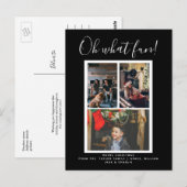 Oh What Fun Kerstfeestay Foto gepersonaliseerd Briefkaart (Voorkant / Achterkant)