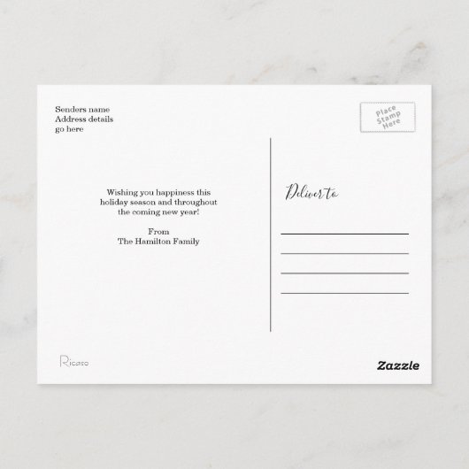 Oh What Fun Kerstfeestay Foto gepersonaliseerd Briefkaart (Achterkant)