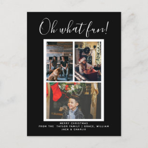 Oh What Fun Kerstfeestay Foto gepersonaliseerd Briefkaart