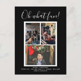 Oh What Fun Kerstfeestay Foto gepersonaliseerd Briefkaart