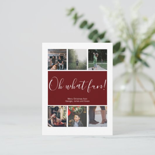 Oh What Fun Kerstfeestay Personated Briefkaart (Staand voorkant)